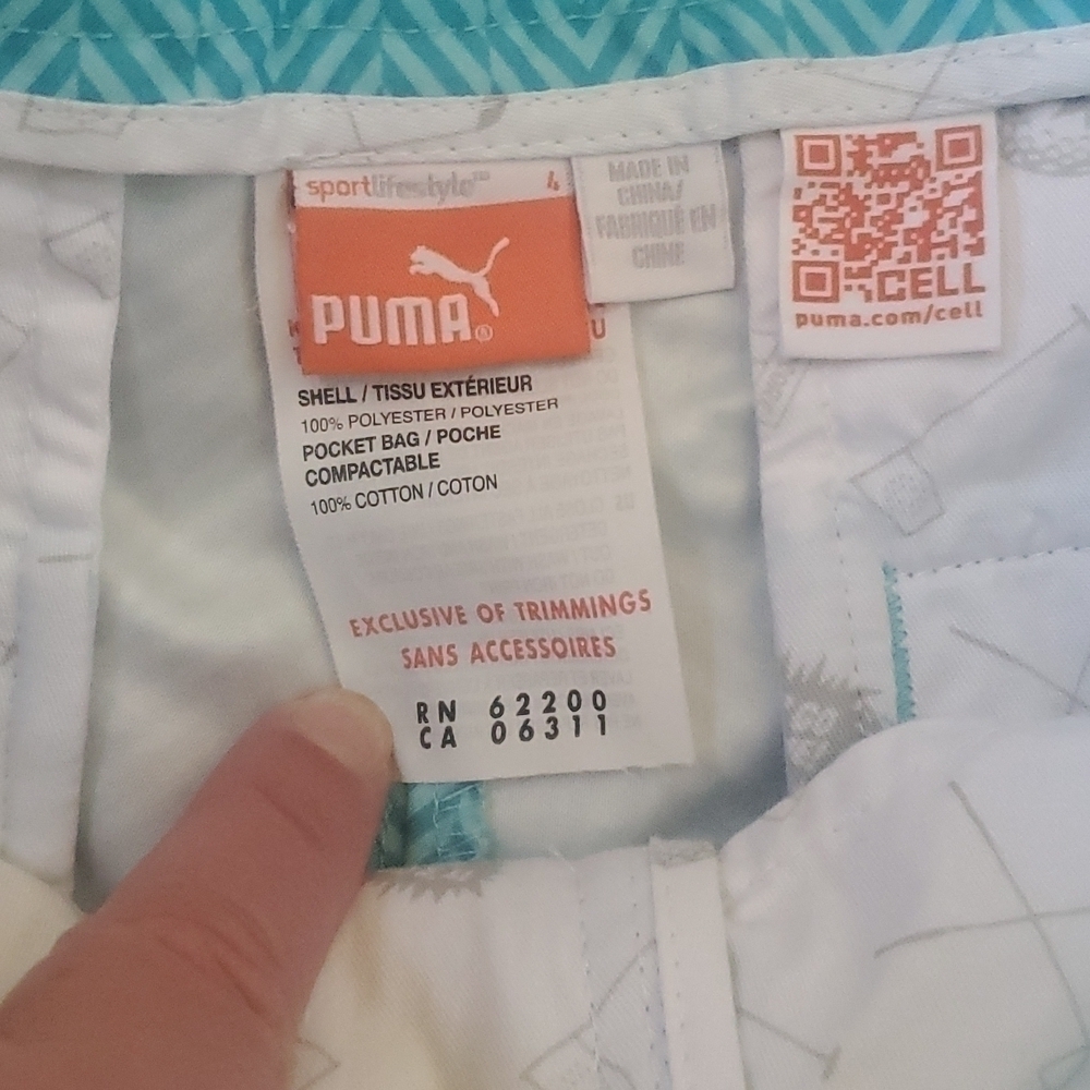Ladies Teal/Turquoise Puma Golf Shorts Sz 4 - Picture 4 of 6